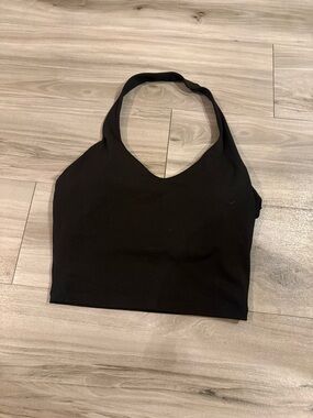 Black Halter Crop Top - Women - S